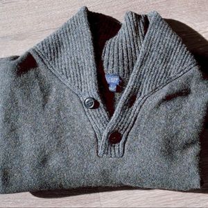 J. CREW shawl collar lambswool two-button sweater